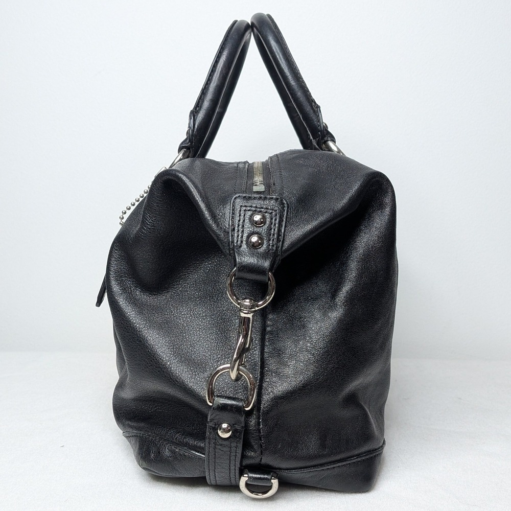 Coach Ashley Convertible Leather Satchel Hand Shoulder Bag Purse Black - Picture 4 of 15